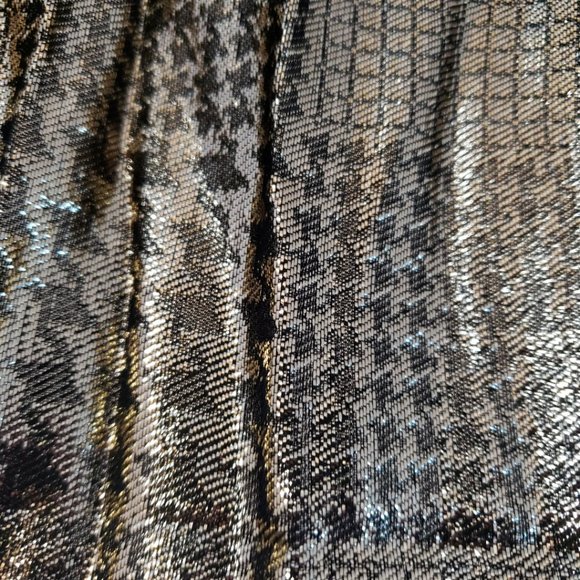 VTG Echo Scarf, Gold Metallic Black  Rectangular 58.5" x 10.5" Made in Japan - Picture 7 of 7